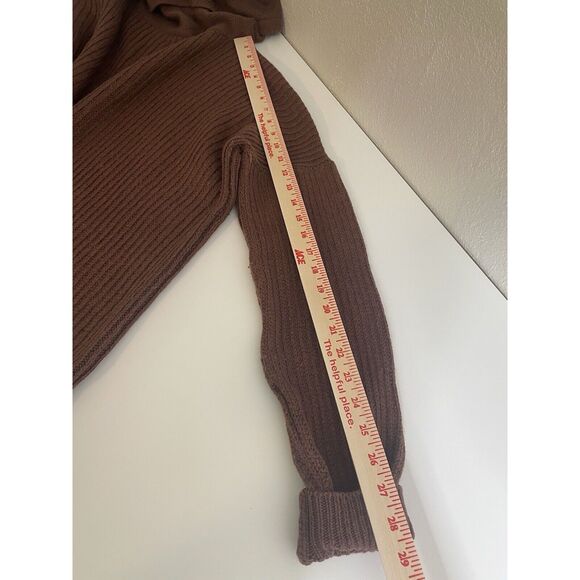 Prana Size XL Pullover Sweater Women's  Wool Blend Warm Brown Cowl Neck - Picture 7 of 9